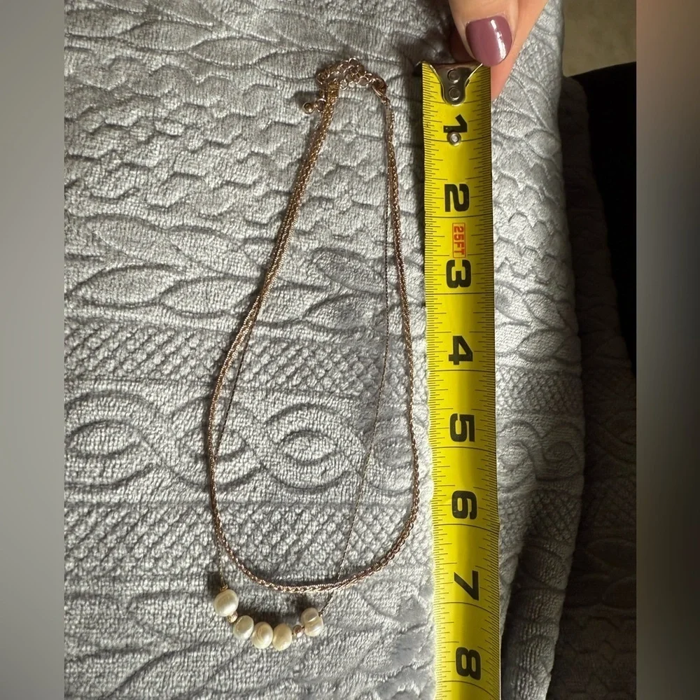 Rose Gold Pearl style necklace - double layer
